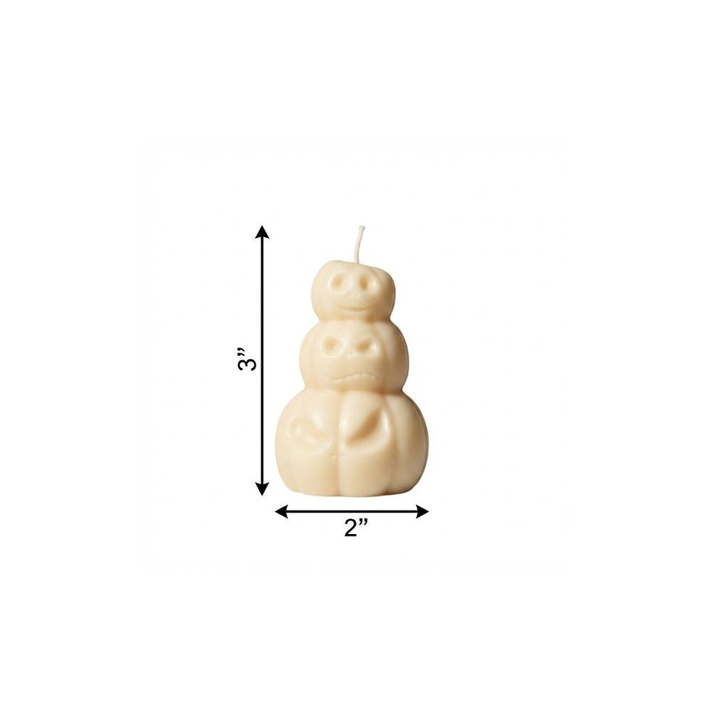 3" Ivory Pumpkin And Apple Scented Dimensional Pumpkin Candle Novelty Novelty