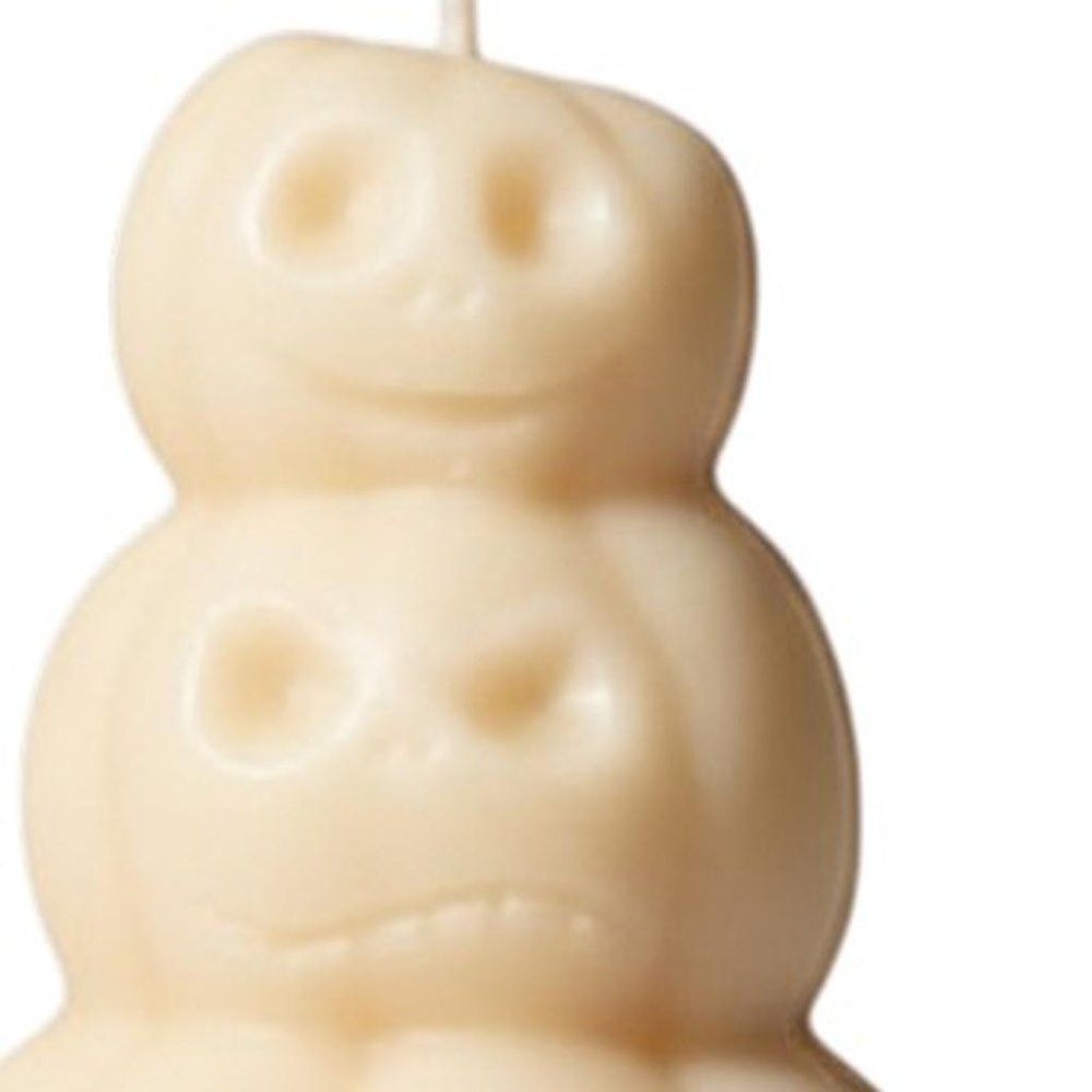 3" Ivory Pumpkin And Apple Scented Dimensional Pumpkin Candle Novelty Novelty