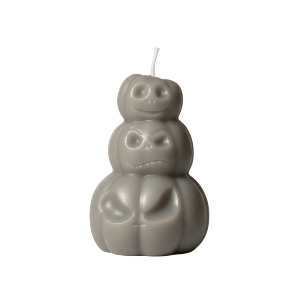 3" Gray Pumpkin And Apple Scented Dimensional Pumpkin Candle Novelty Novelty