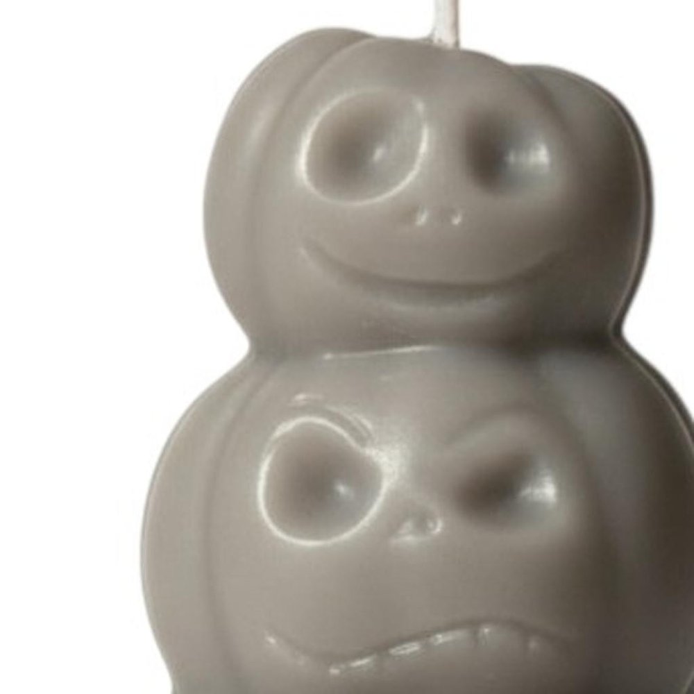 3" Gray Pumpkin And Apple Scented Dimensional Pumpkin Candle Novelty Novelty