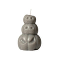 3" Gray Unscented Dimensional Pumpkin Trio Soy Wax Candle. Candle isolated on a plain white background, in a gray finish.