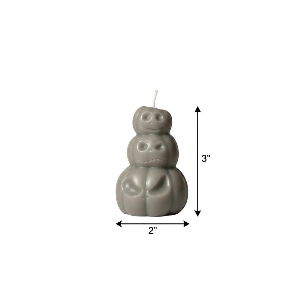 3" Gray Unscented Dimensional Pumpkin Candle Novelty Novelty