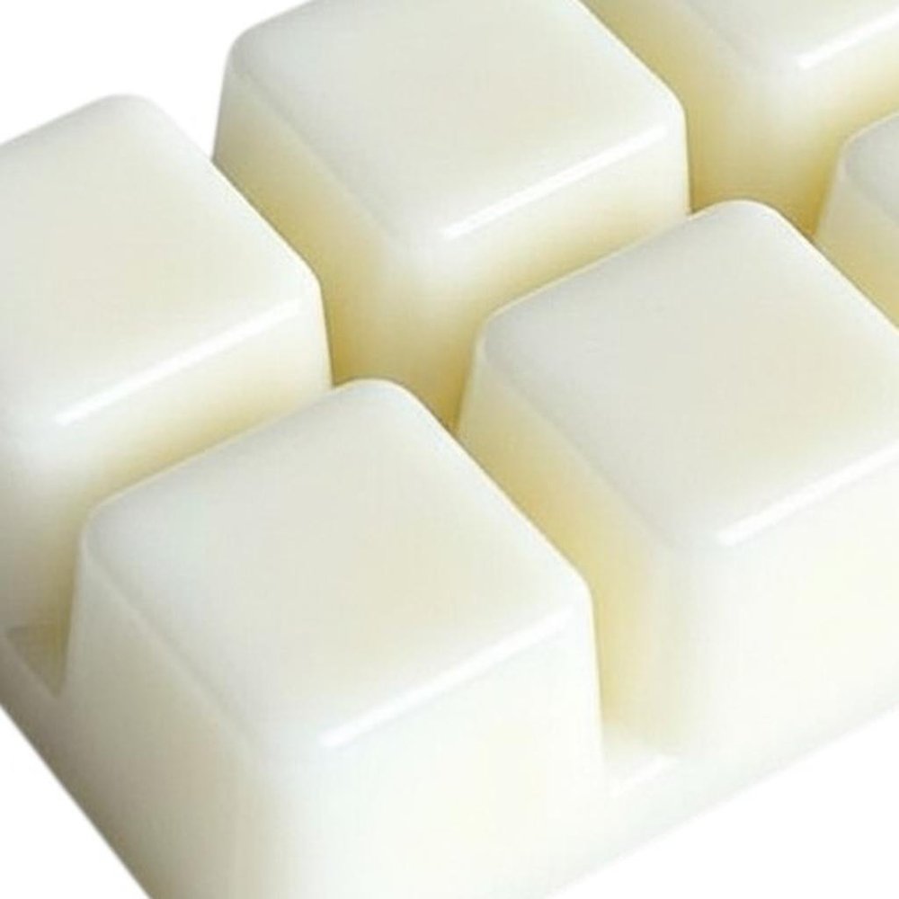 Set of Six Ivory White Birch Scented Soy Wax Melts on a white background