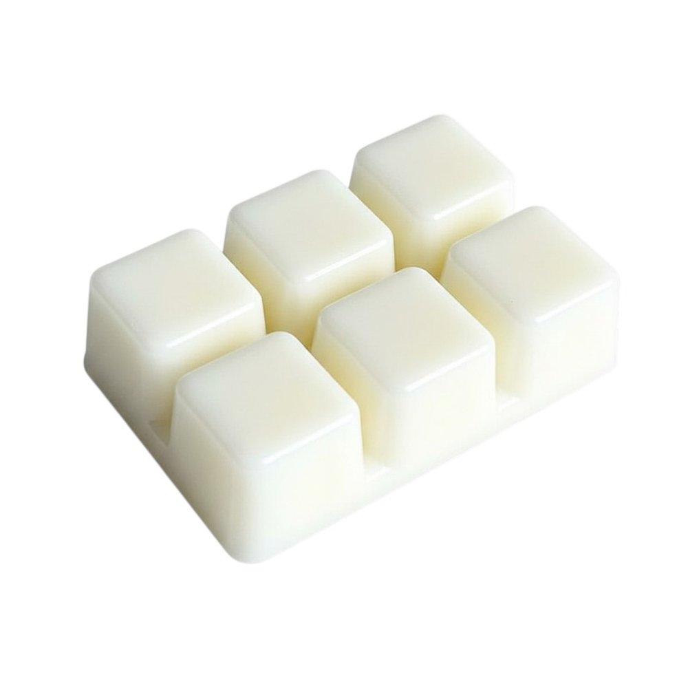 Set of Six Ivory White Birch Scented Soy Wax Melts on a white background