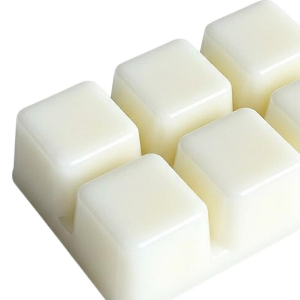 Set of Six Ivory White Birch Scented Soy Wax Melts on a white background