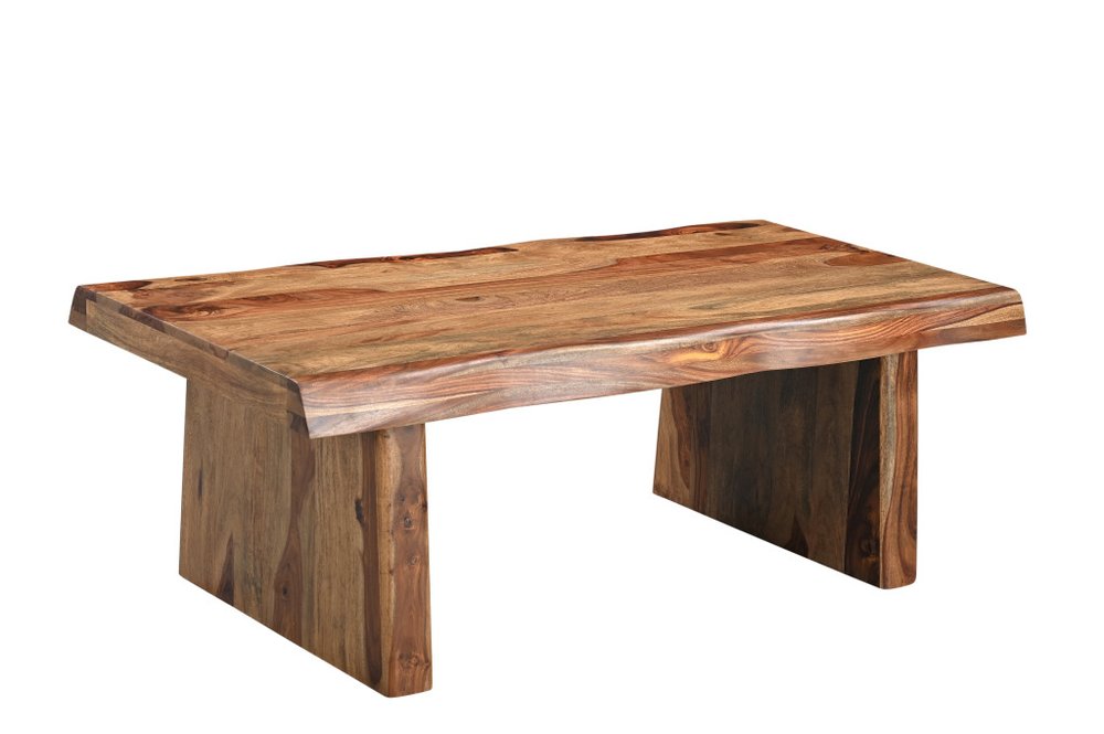 Set of Three Brown Solid Wood Sled Furniture Set