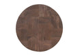 Set of Two Brown Solid Wood Round Pedestal Furniture Set