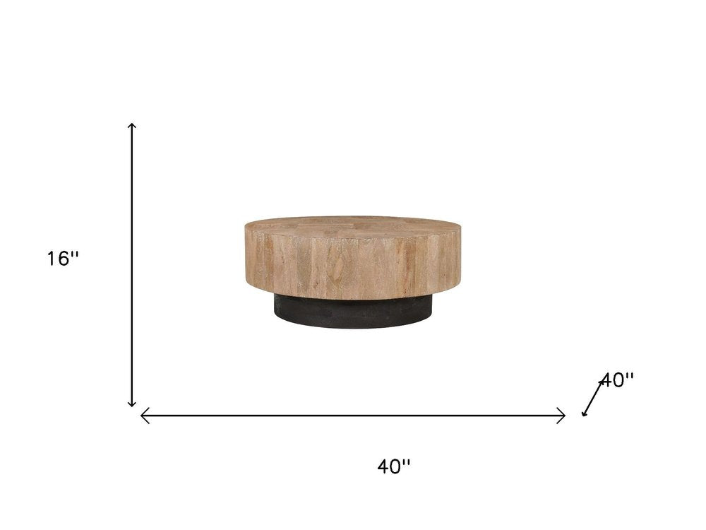 Set of Two Brown Solid Wood Round Pedestal Furniture Set on a white background