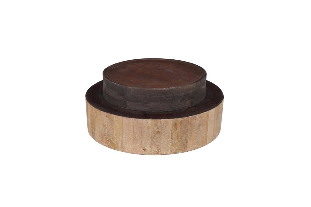 Set of Two Brown Solid Wood Round Pedestal Furniture Set - SKU 723211