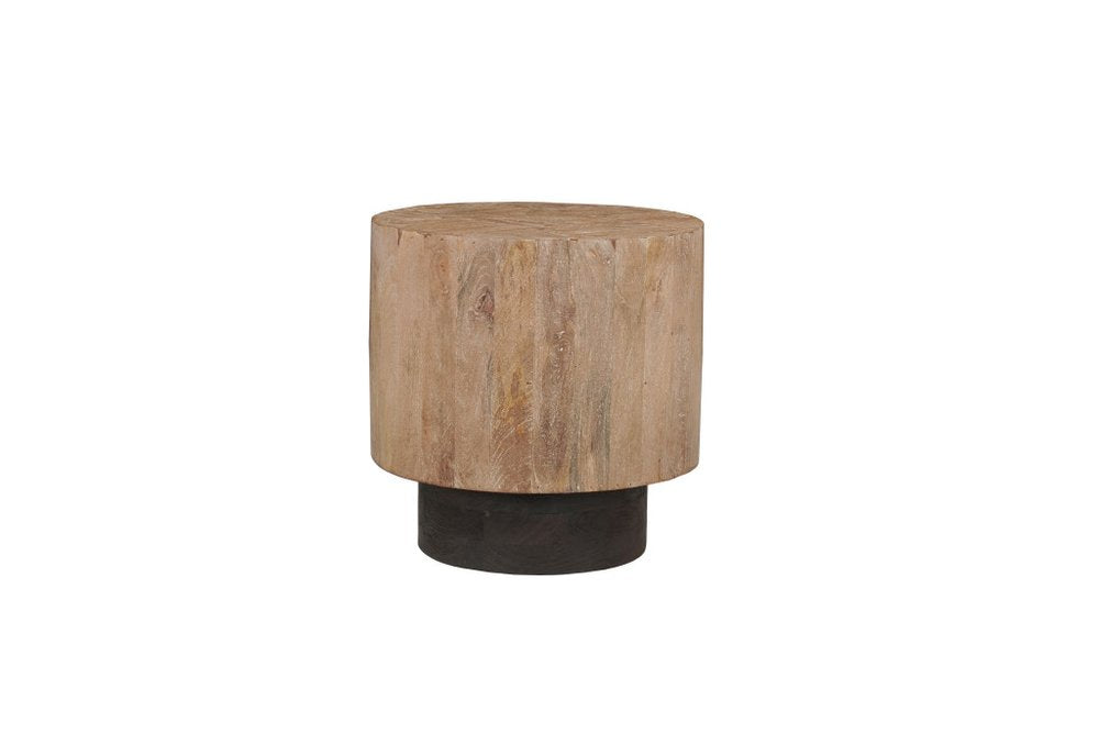Set of Two Brown Solid Wood Round Pedestal Furniture Set on a white background
