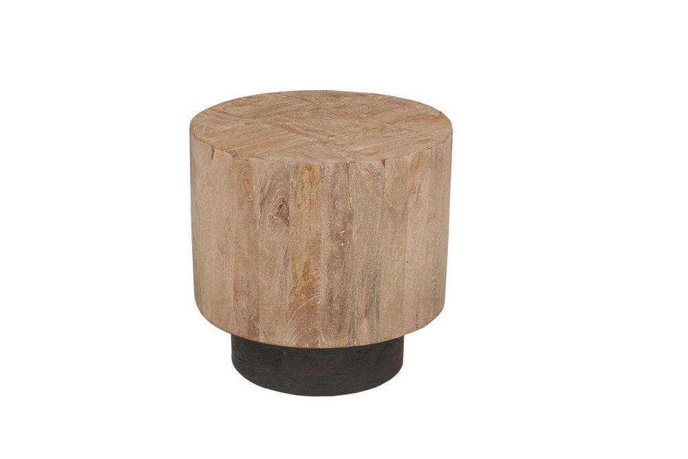 Set of Two Brown Solid Wood Round Pedestal Furniture Set on a white background