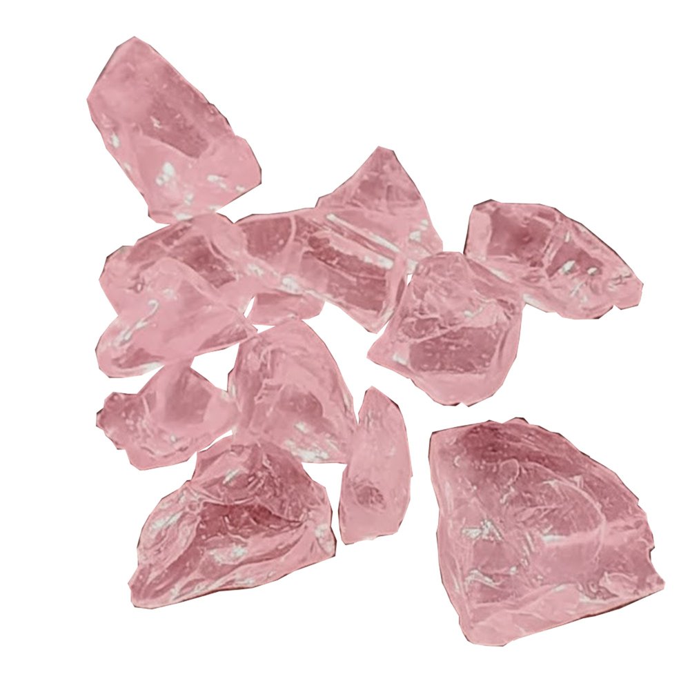 Pink Round Reflective Fire Pit Glass