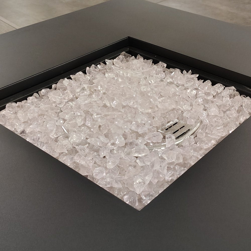 Pink Round Reflective Fire Pit Glass