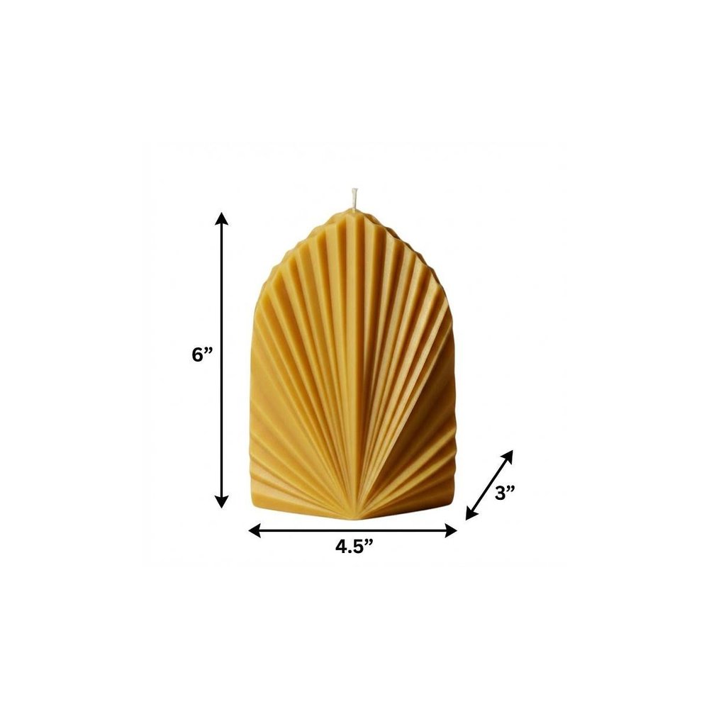 6" Gold Black Ice Scented Dimensional Palm Leaf Candle