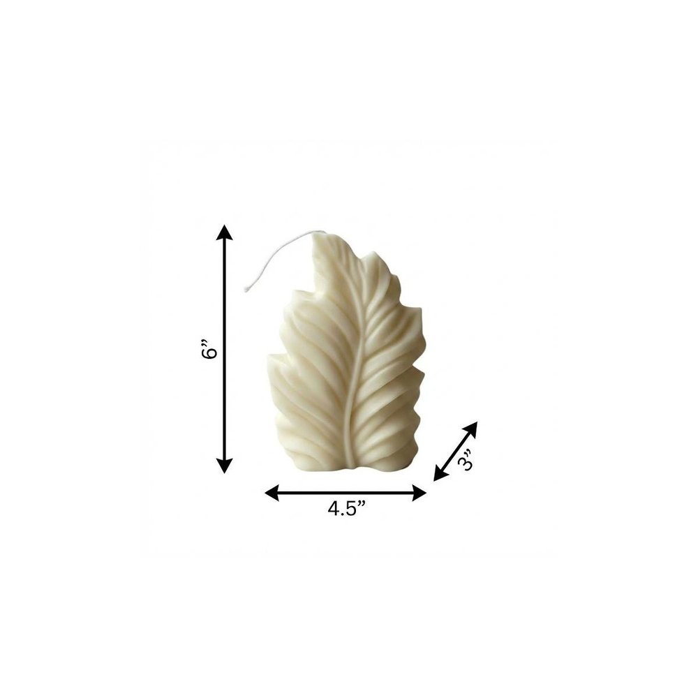 6" Ivory Rose Petals Scented Dimensional Feather Candle Novelty Novelty