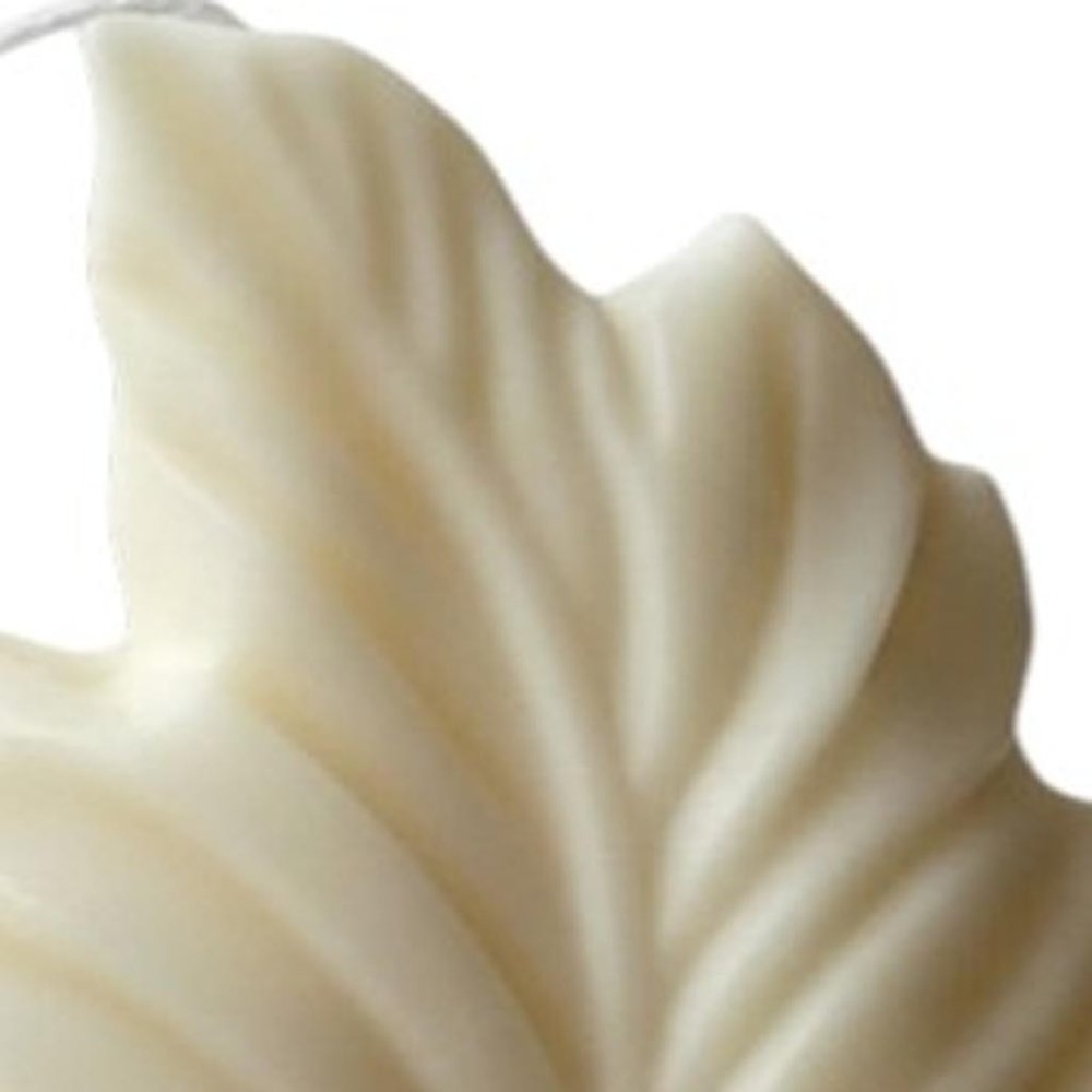 6" Ivory Rose Petals Scented Dimensional Feather Candle Novelty Novelty