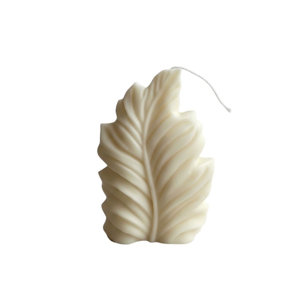 6" Ivory Rose Petals Scented Dimensional Feather Candle Novelty Novelty