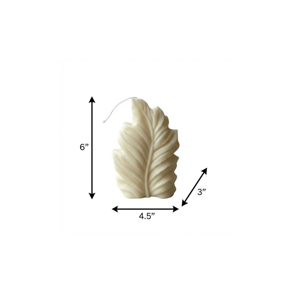 6" Ivory Rose Petals Scented Dimensional Feather Candle Novelty Novelty