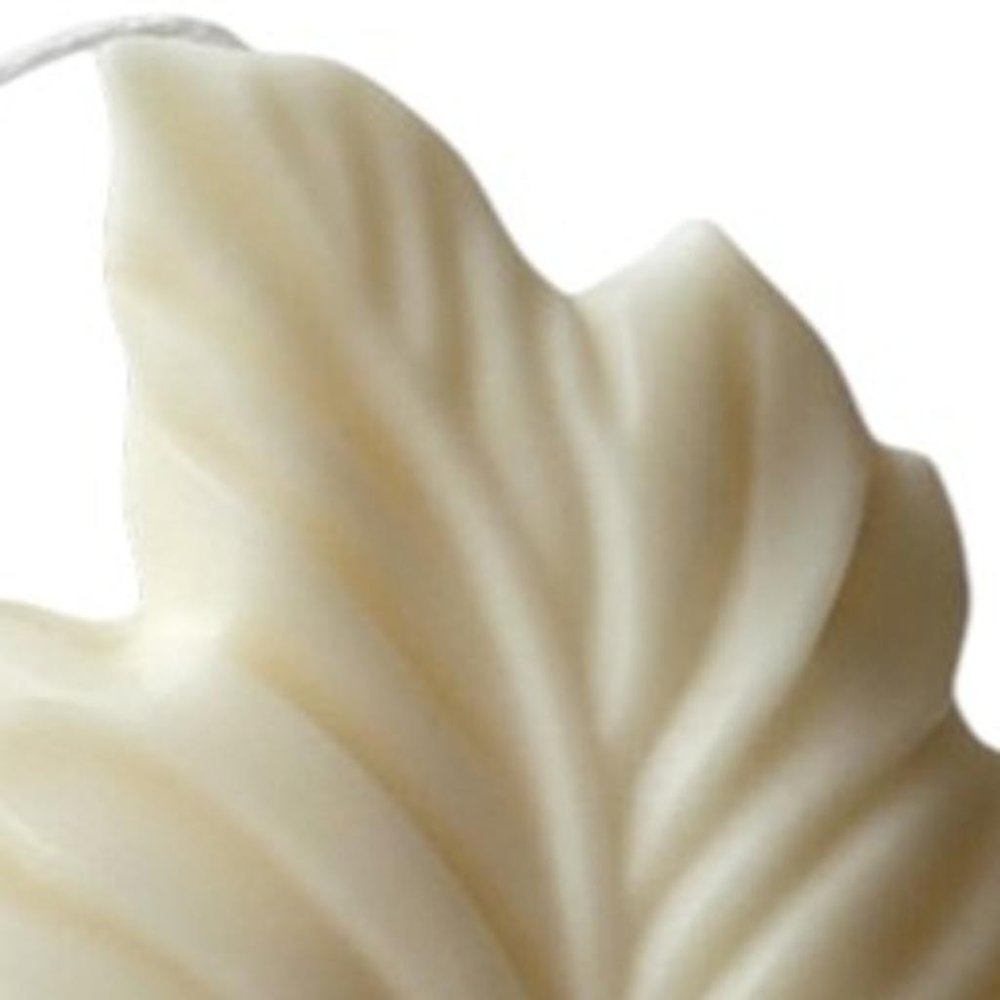 6" Ivory Rose Petals Scented Dimensional Feather Candle Novelty Novelty