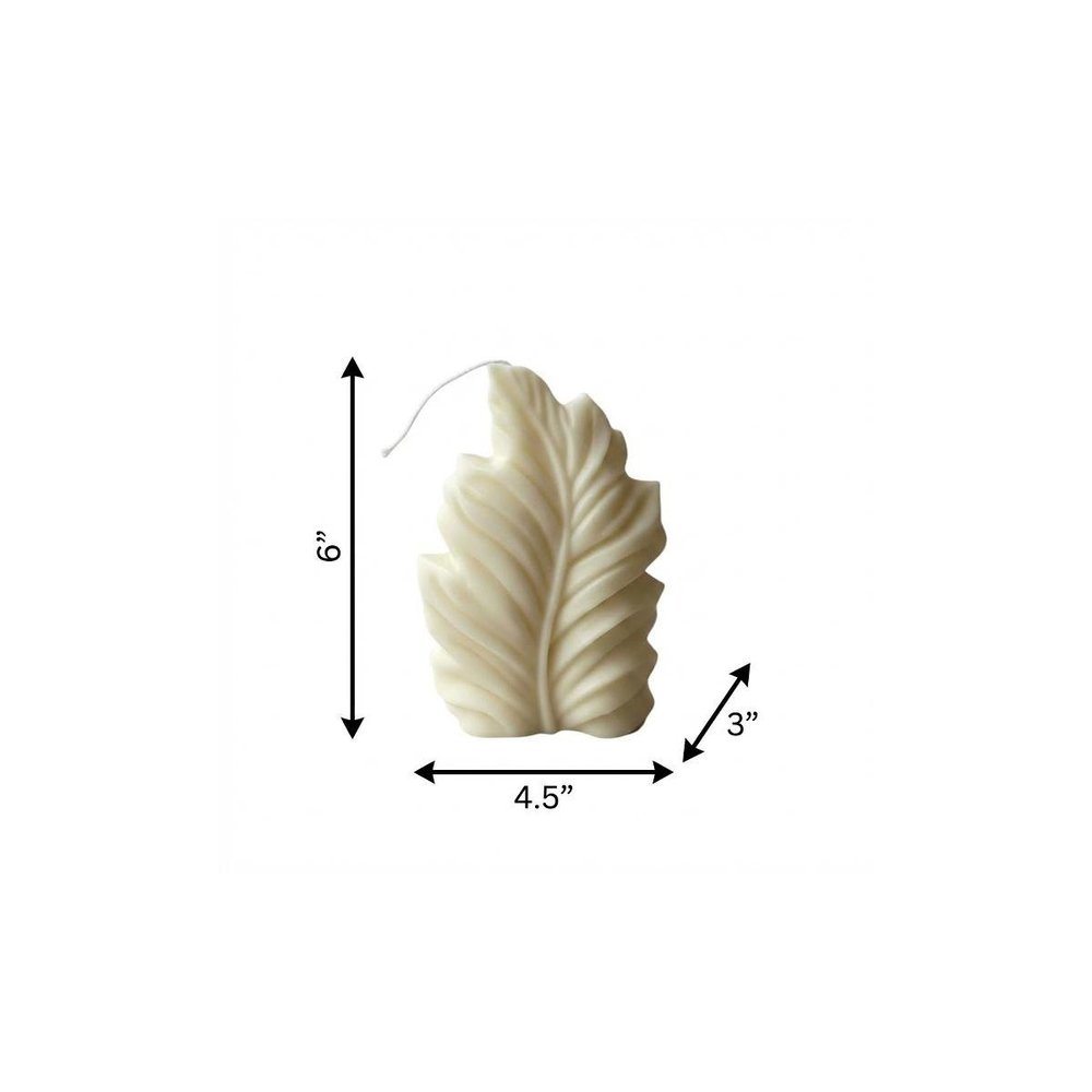 6" Ivory Rose Petals Scented Dimensional Feather Candle Novelty Novelty