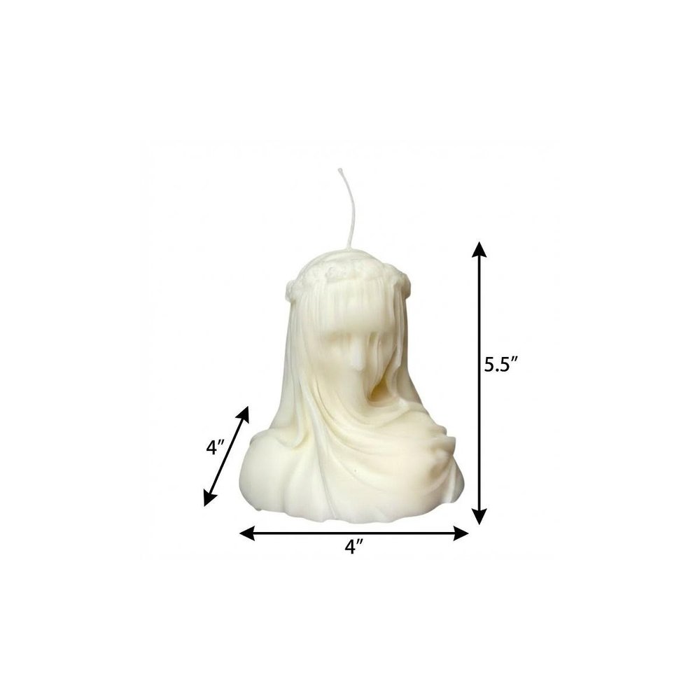 6" Ivory Vanilla Scented Dimensional Lady Candle Novelty Novelty. Candle isolated on a plain white background, finished in ivory.