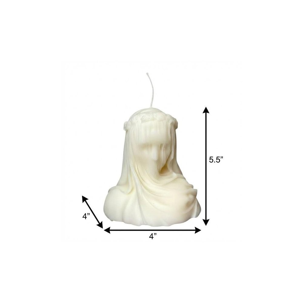 6" Ivory Vanilla Scented Dimensional Lady Candle Novelty Novelty. Candle isolated on a plain white background, showing its ivory color.