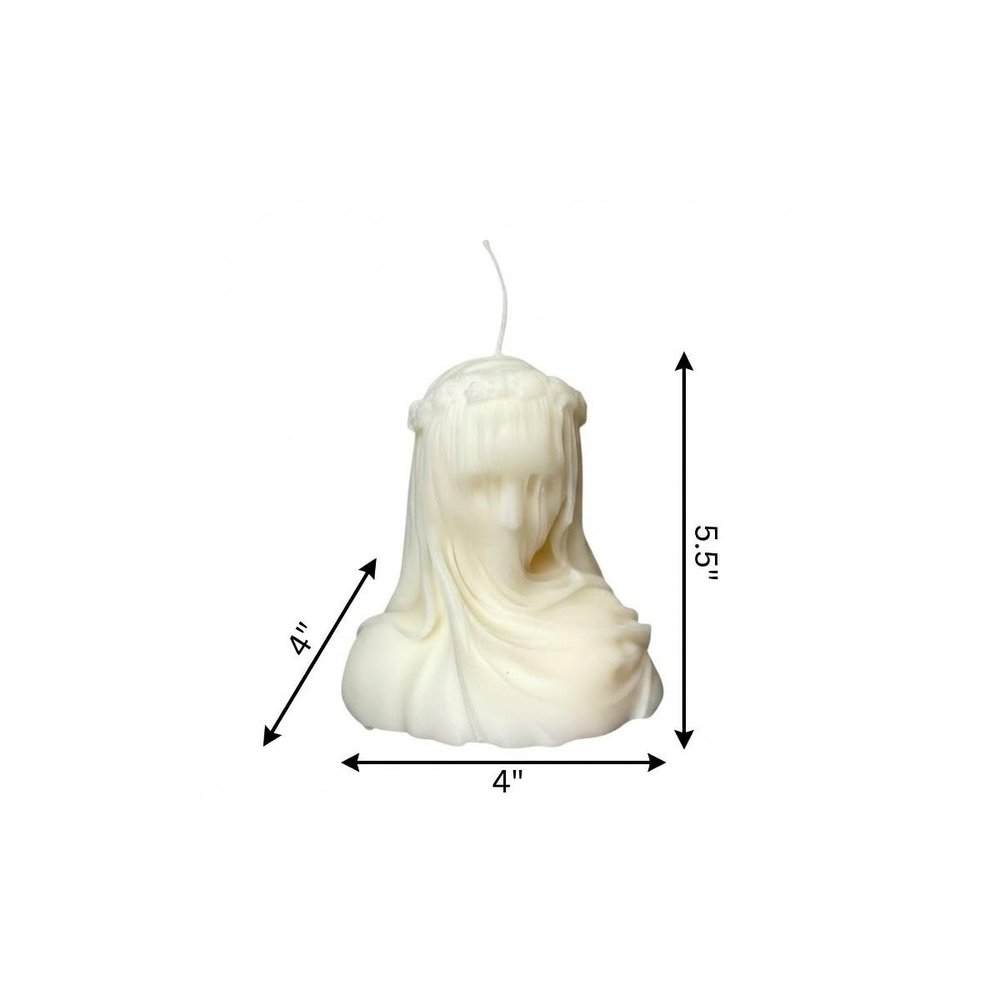 6" Ivory Unscented Dimensional Lady Candle Novelty Novelty. Candle isolated on a plain white background, finished in ivory.