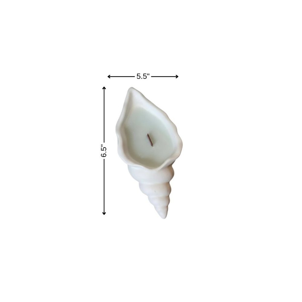 6" Light Blue Unscented Soy Wax Candle In White Resin Novelty Holder - SKU 723261