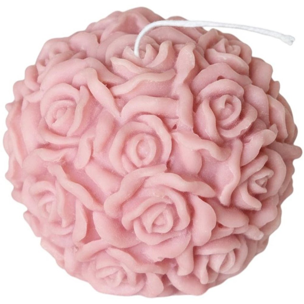 3" Pink Unscented Dimensional Blossom Candle Round Novelty