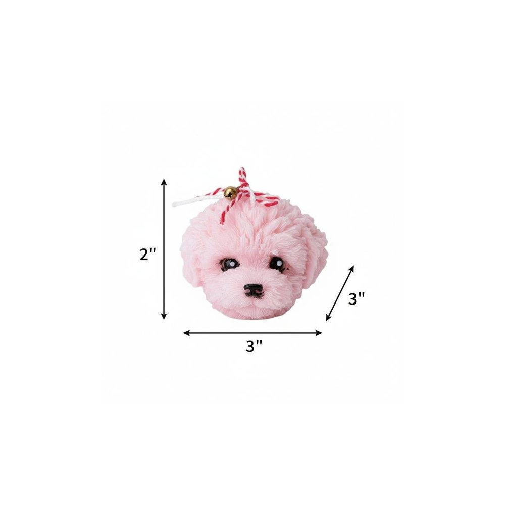2" Pink Unscented Dimensional Dog Candle Novelty Novelty