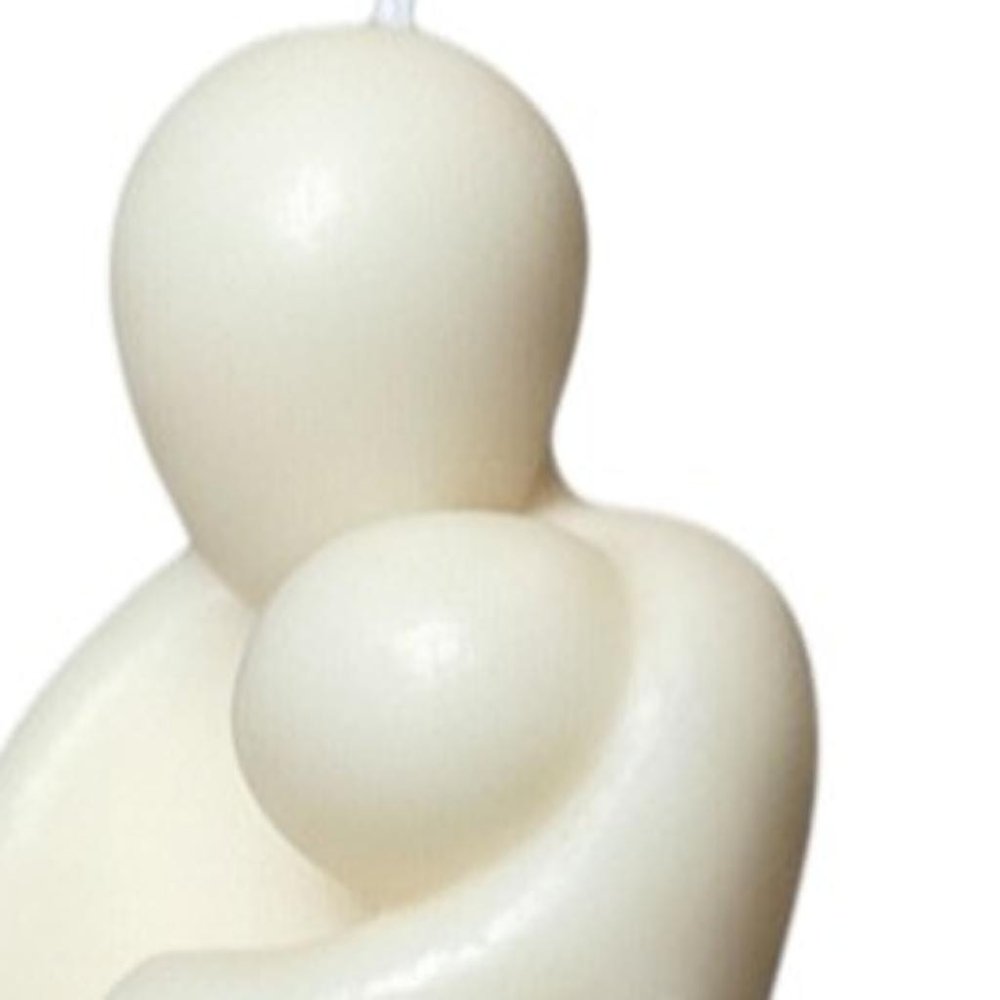 2" White Unscented Mother And Child Dimensional Candle