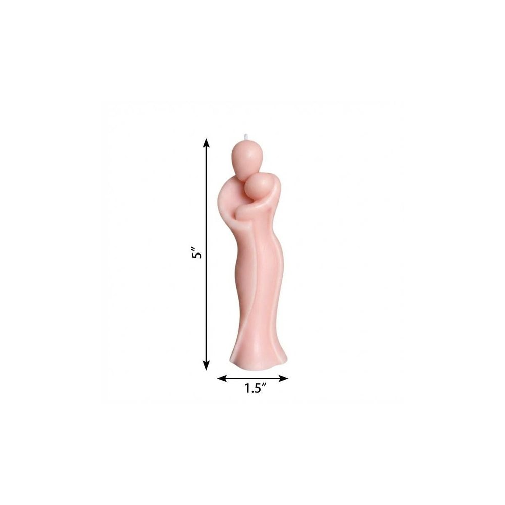 2" Peach Creamy Vanilla Scented Mother And Child Dimensional Candle
