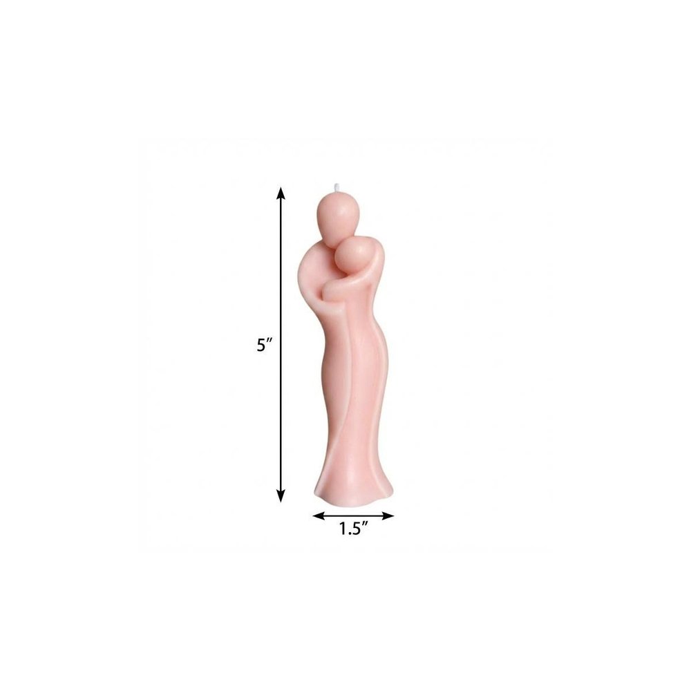 2" Peach Creamy Vanilla Scented Mother And Child Dimensional Candle
