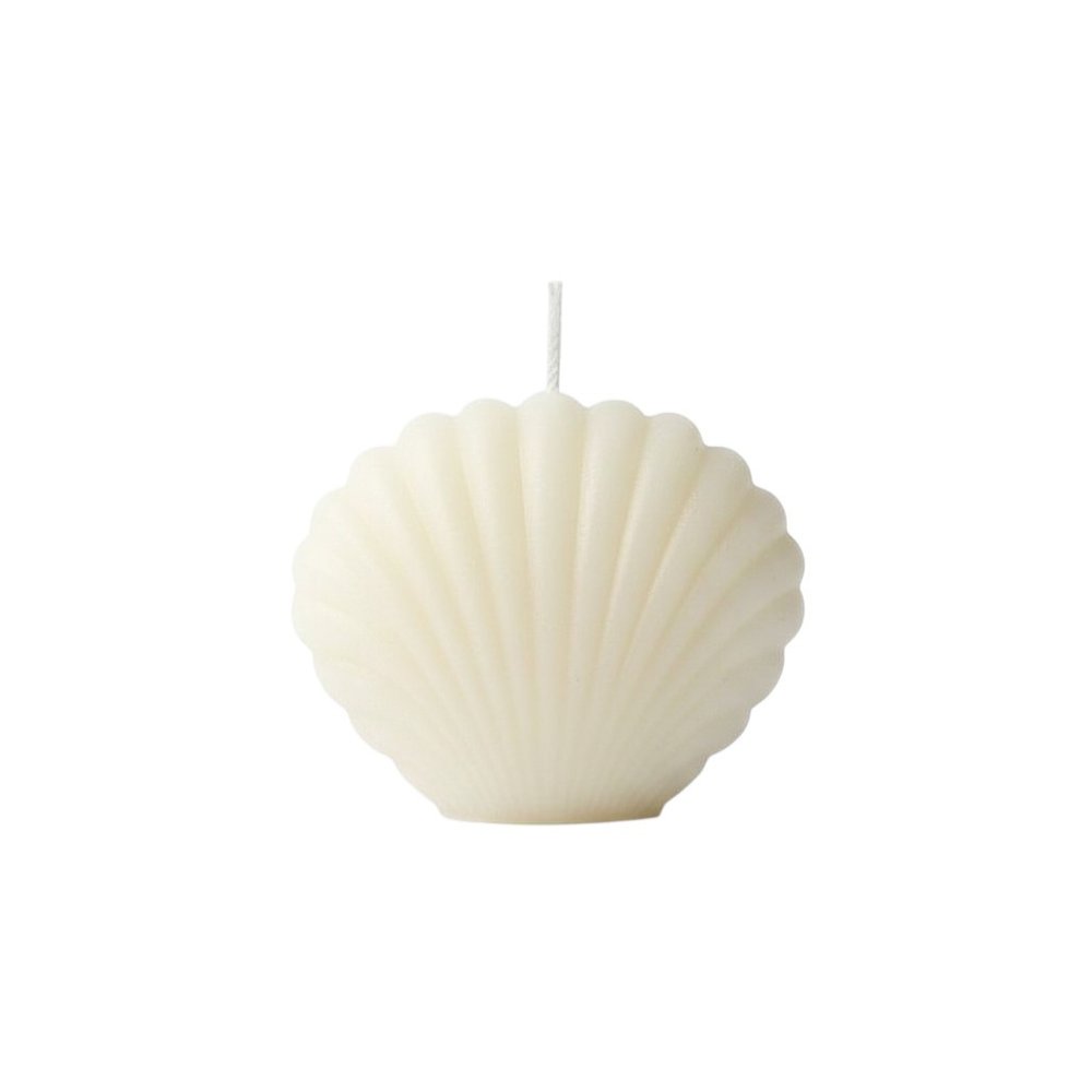 3" Ivory Unscented Dimensional Seashell Candle