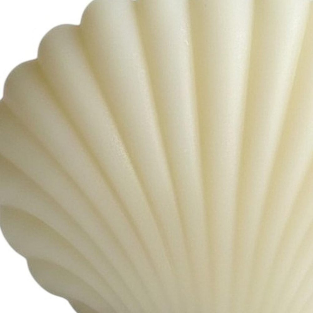 4" Ivory Black Ice Scented Dimensional Seashell Candle