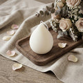 5" Ivory Unscented Dimensional Teardrop Candle Novelty Novelty