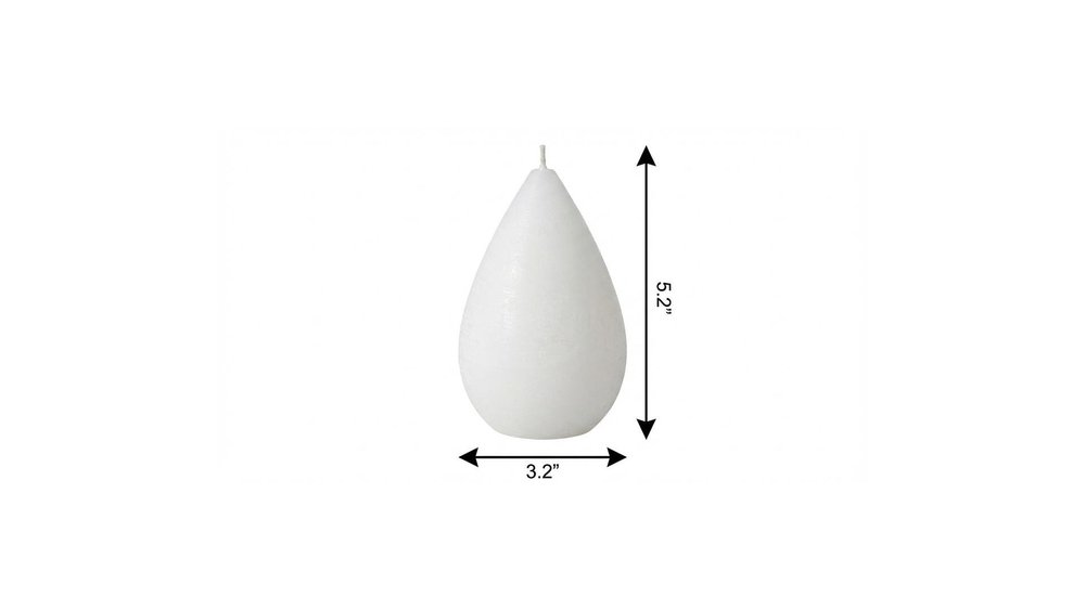 5" Ivory Black Ice Scented Dimensional Teardrop Candle Novelty Novelty