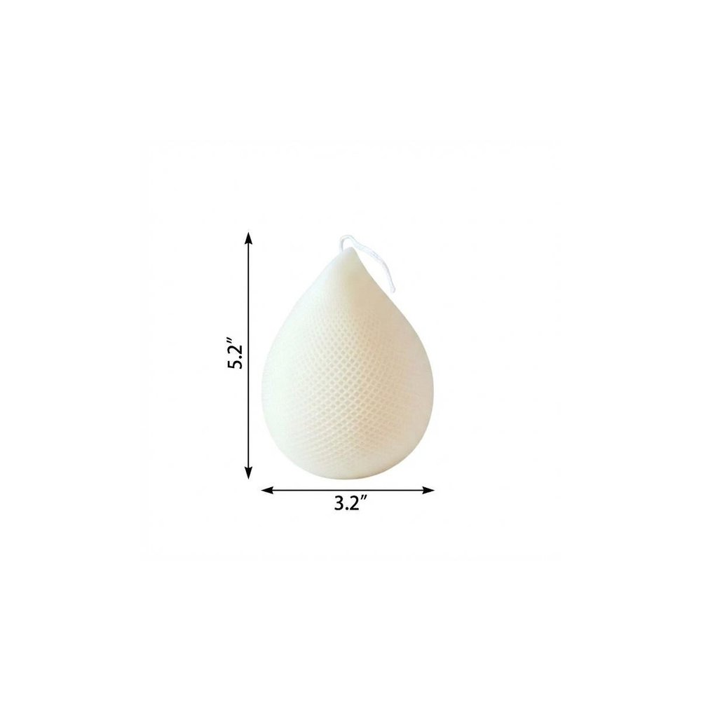 5" Ivory Black Ice Scented Dimensional Teardrop Candle Novelty Novelty
