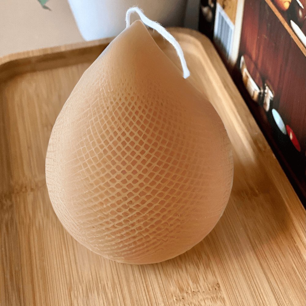 5" Brown Black Ice Scented Dimensional Teardrop Candle Novelty Novelty