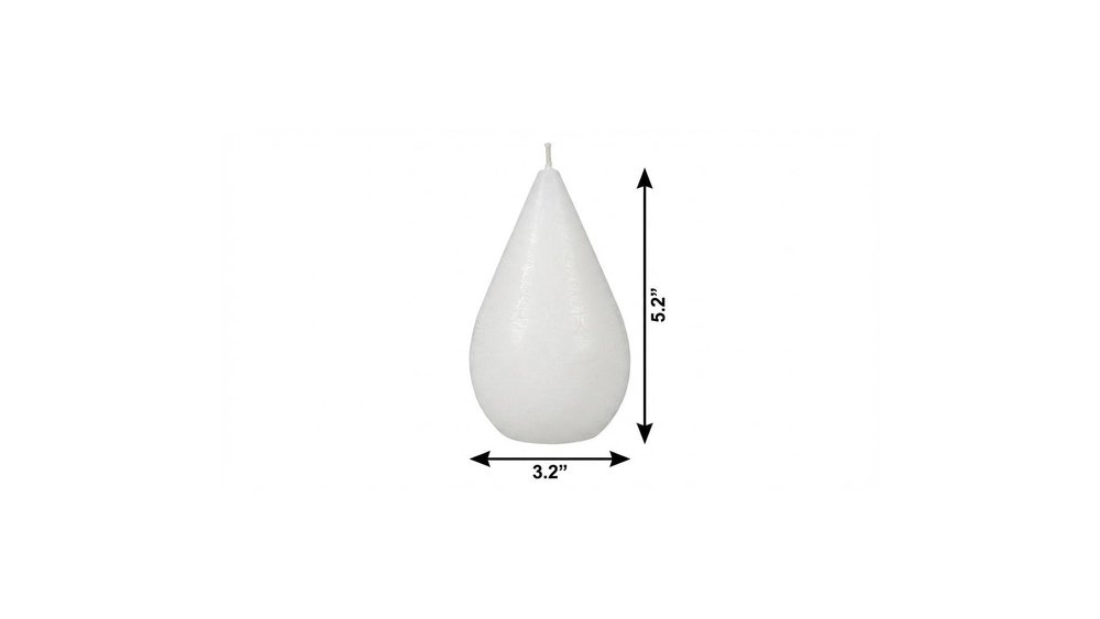 5" Ivory Black Ice Scented Dimensional Teardrop Candle Novelty Novelty
