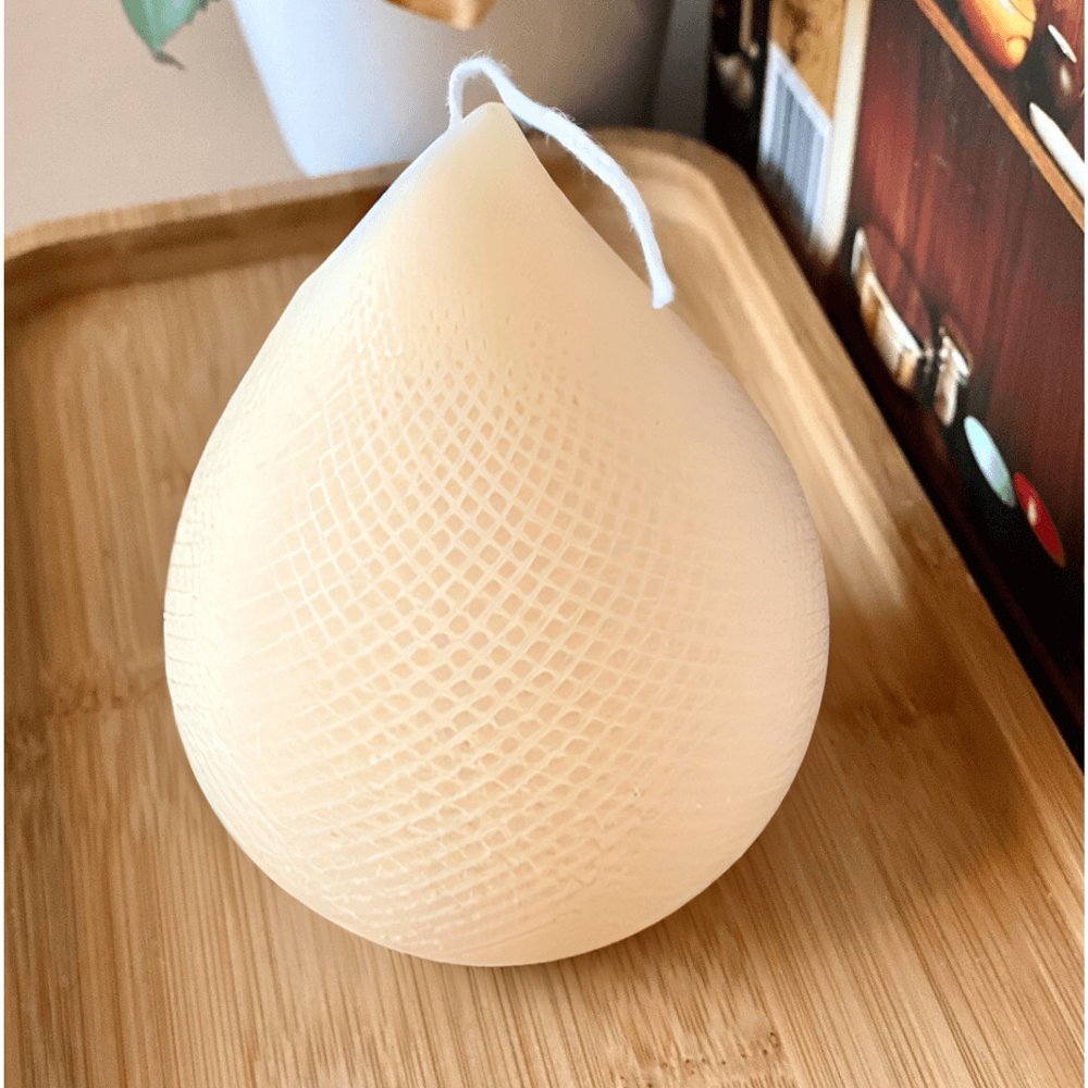 5" Peach Black Ice Scented Dimensional Teardrop Candle Novelty Novelty