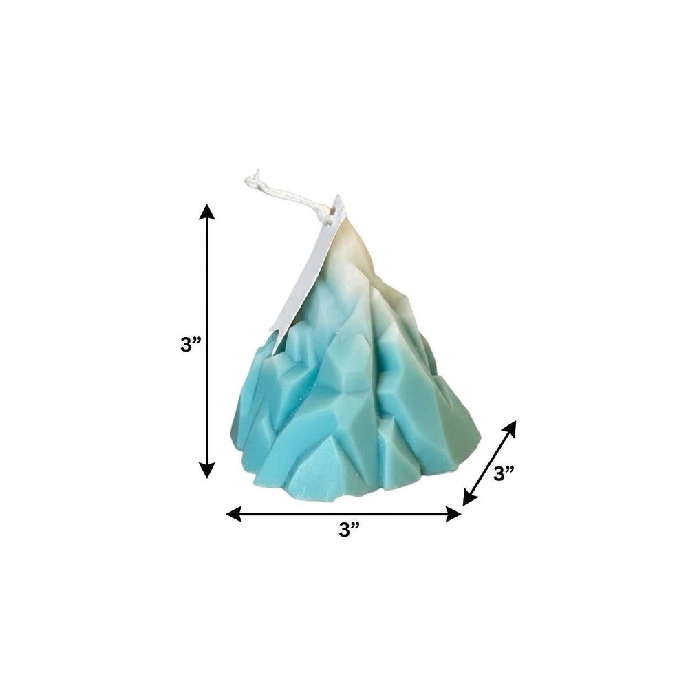 3" Blue Black Ice Scented Dimensional Iceberg Candle Novelty Novelty