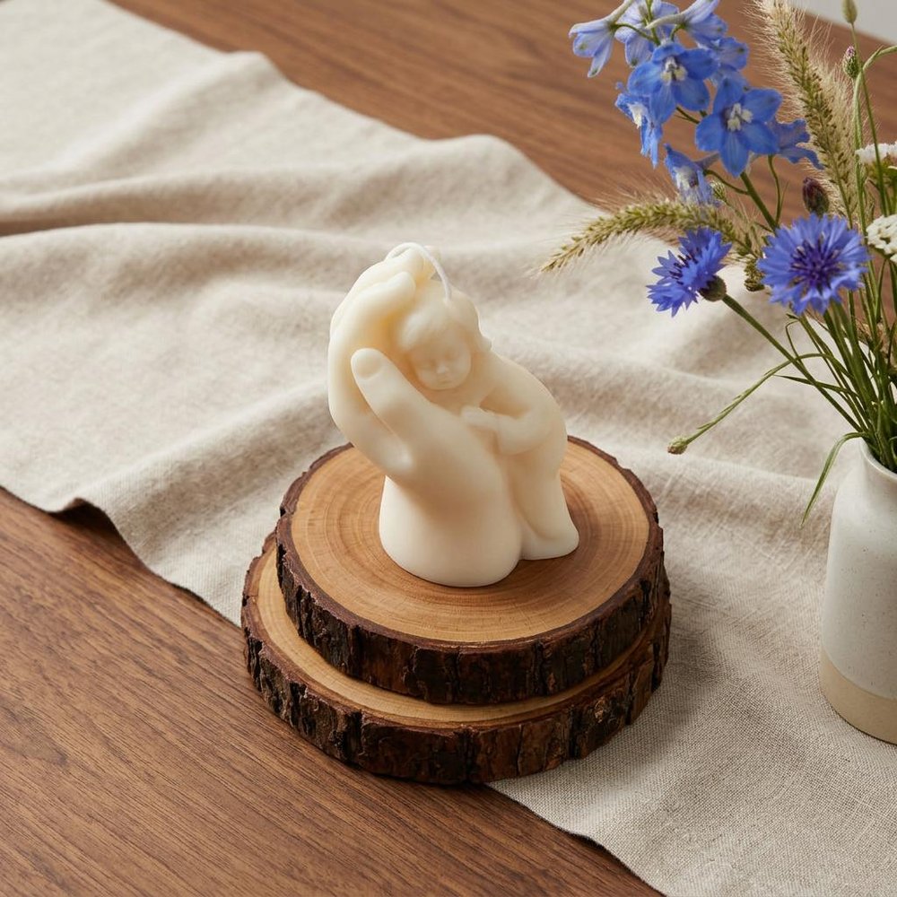 3" Ivory Unscented Baby Dimensional Candle
