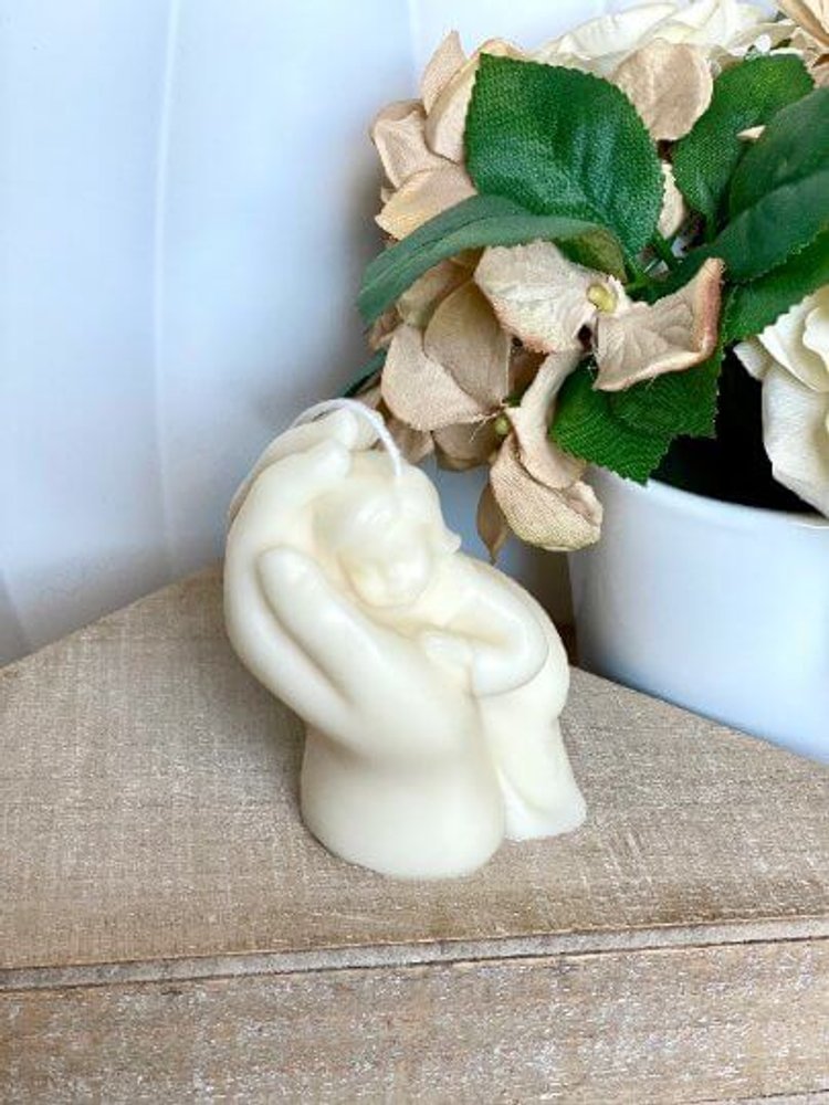 3" Ivory Black Ice Scented Baby Dimensional Candle