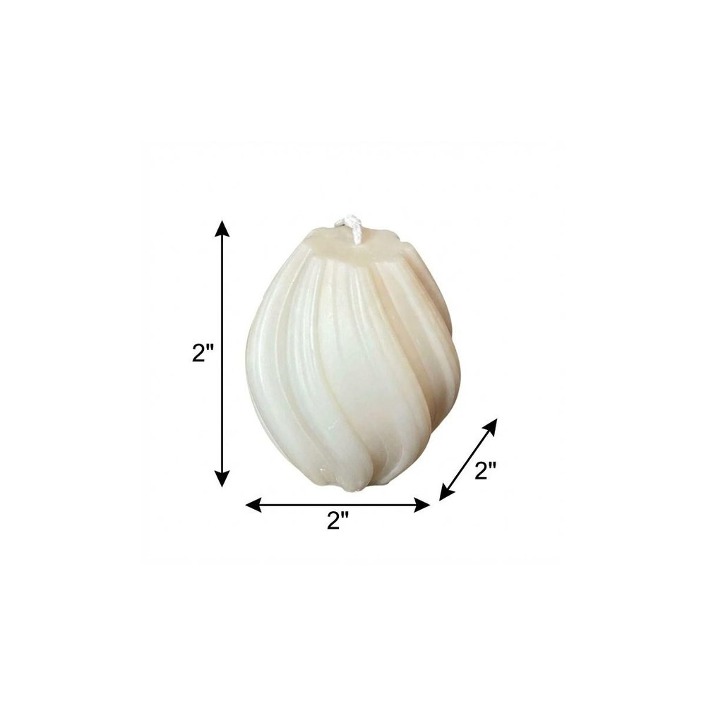 2" Ivory Rose Petals Scented Candle Cylinder Pillar