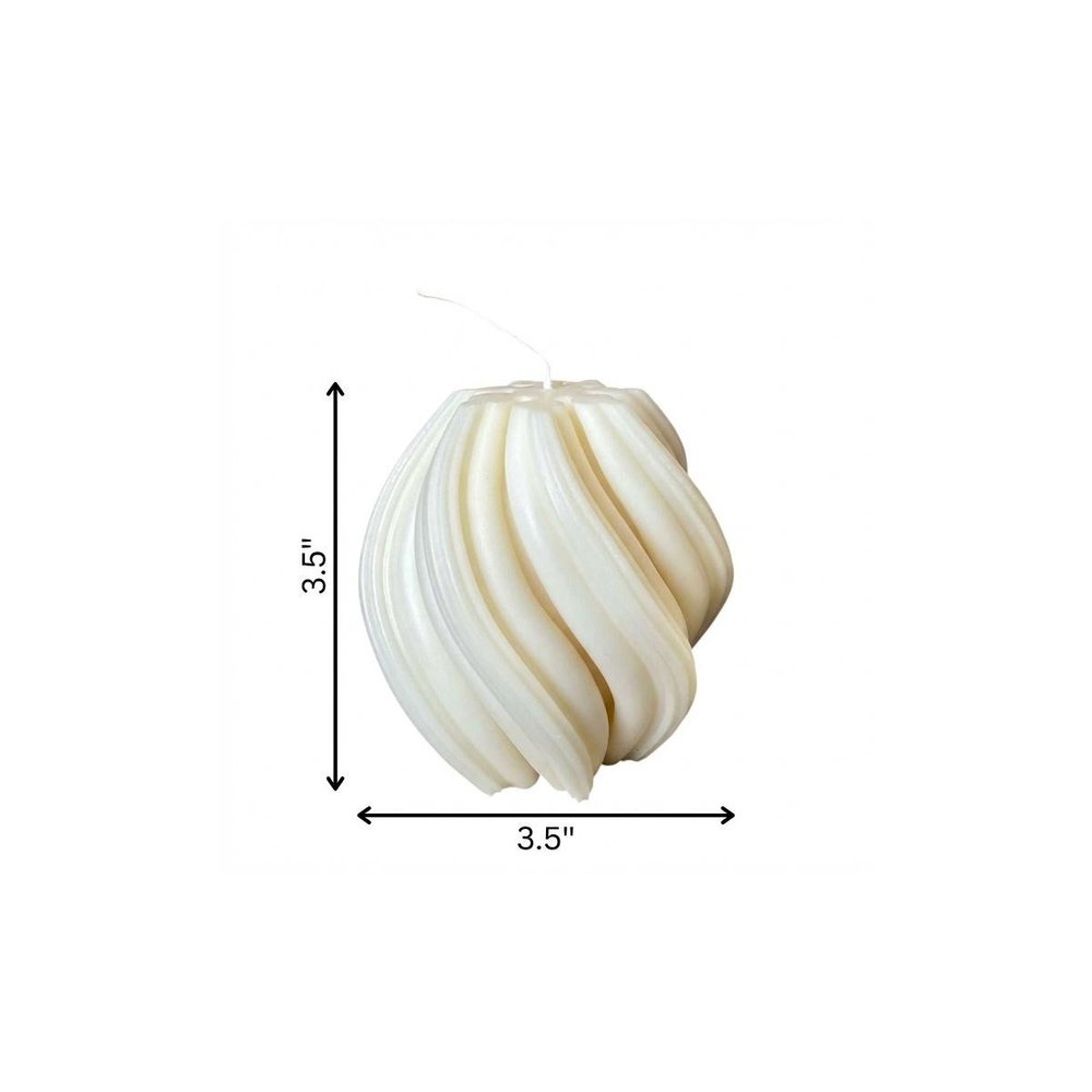 4" Ivory Rose Petals Scented Candle Cylinder Pillar