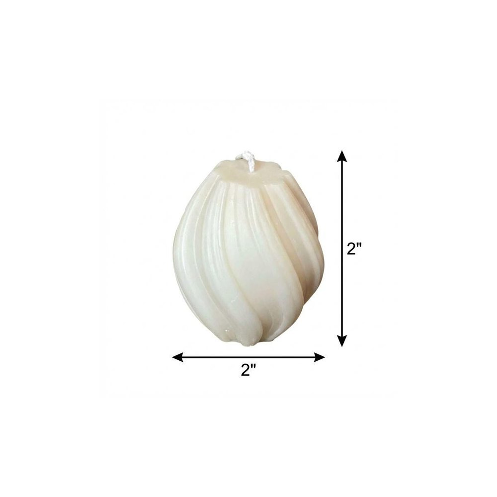 2" Ivory Rose Petals Scented Candle Cylinder Pillar