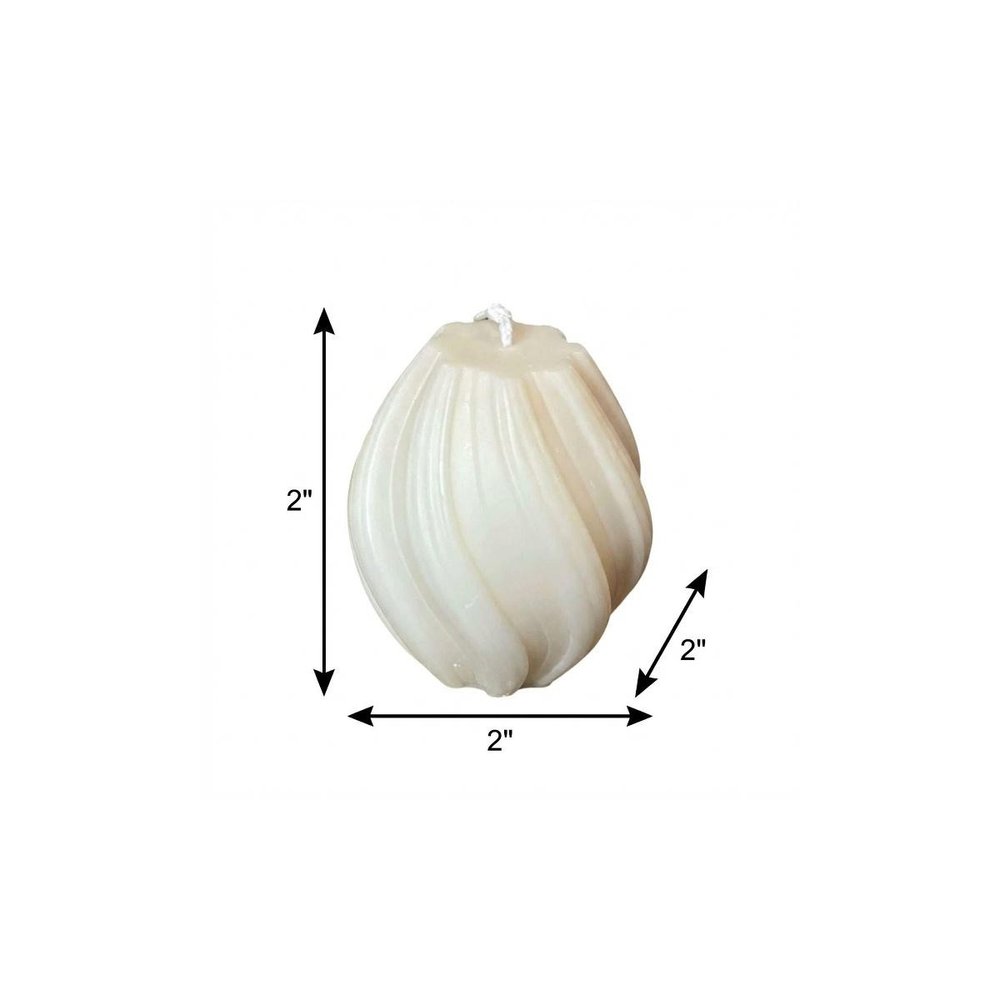 2" Ivory Rose Petals Scented Candle Cylinder Pillar