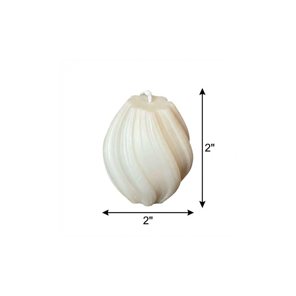 2" Ivory Rose Petals Scented Candle Cylinder Pillar