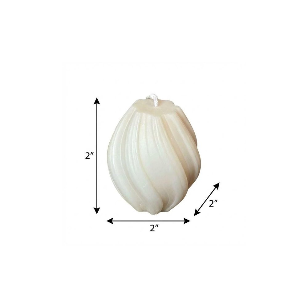2" Ivory Rose Petals Scented Candle Cylinder Pillar